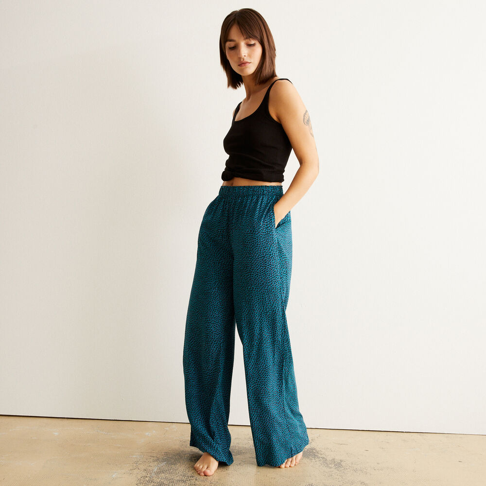 Pantalon imprim&eacute; animal - bleu bleu.