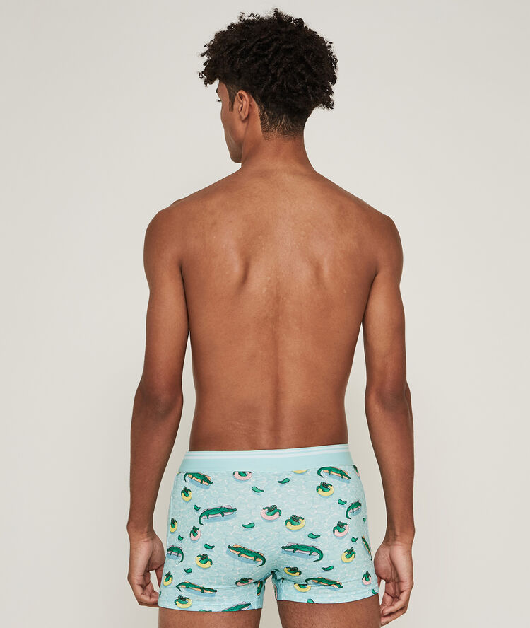 Boxer en micro imprim&eacute; crocodiles - bleu bleu.