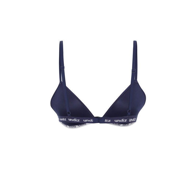 Soutien-gorge triangle coqué en coton teeniz bleu marine.