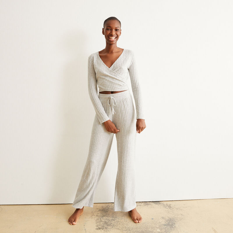 pantalon ample et cordon à nouer - gris pantalon ample et cordon à nouer - gris;