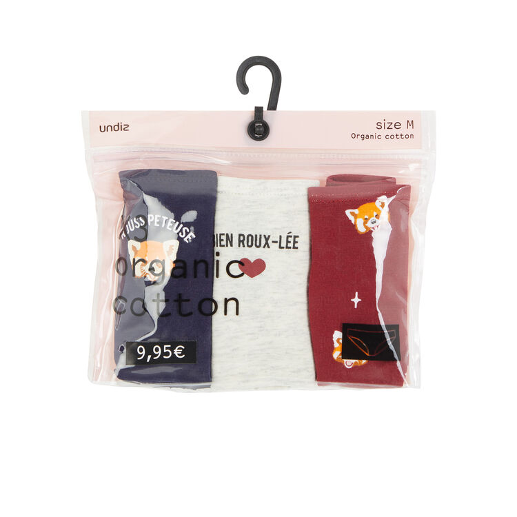 Lot de 3 culottes coton bio panroussiz Lot de 3 culottes coton bio panroussiz;