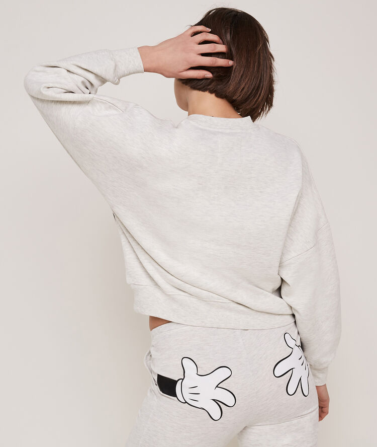 Sweat col rond licence mickey coeurhandiz gris.