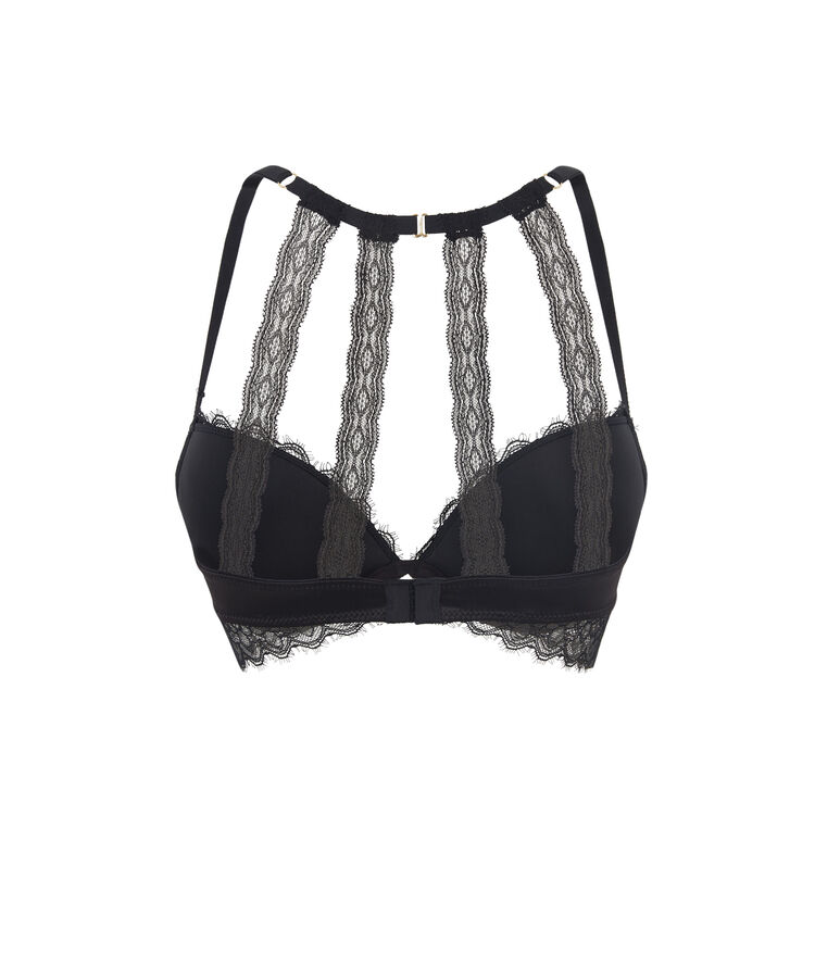 Soutien-gorge push-up satiné détail dos lasvegasiz noir.