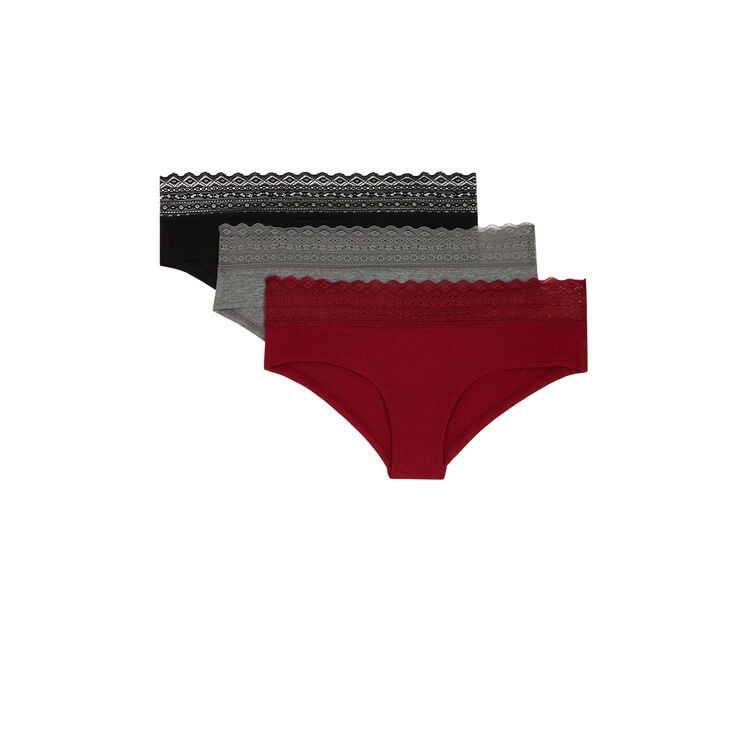Lot de 3 shorty en coton uni waistiz Lot de 3 shorty en coton uni waistiz;