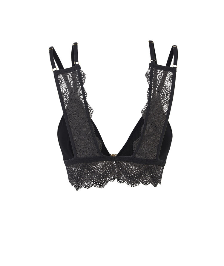 Soutien-gorge triangle sans armatures micro/dentelle merveilliz noir.