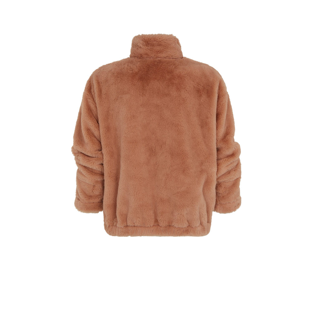 Sweater van fleece - bruin bruin.