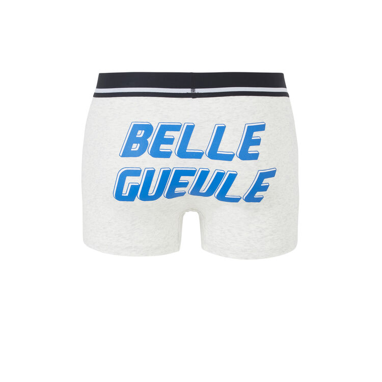 Boxer en coton à message bellegueuliz gris clair.