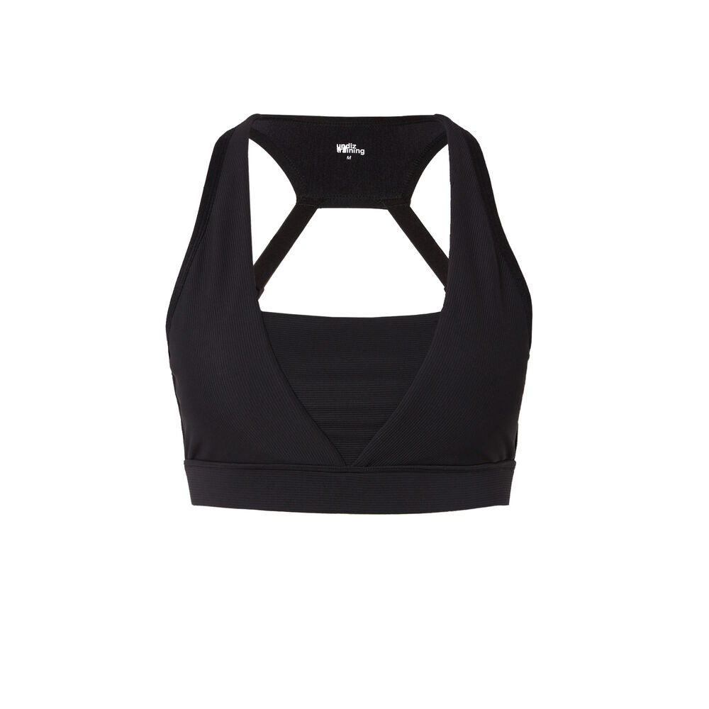 Sportbeha met open rug - zwart zwart.