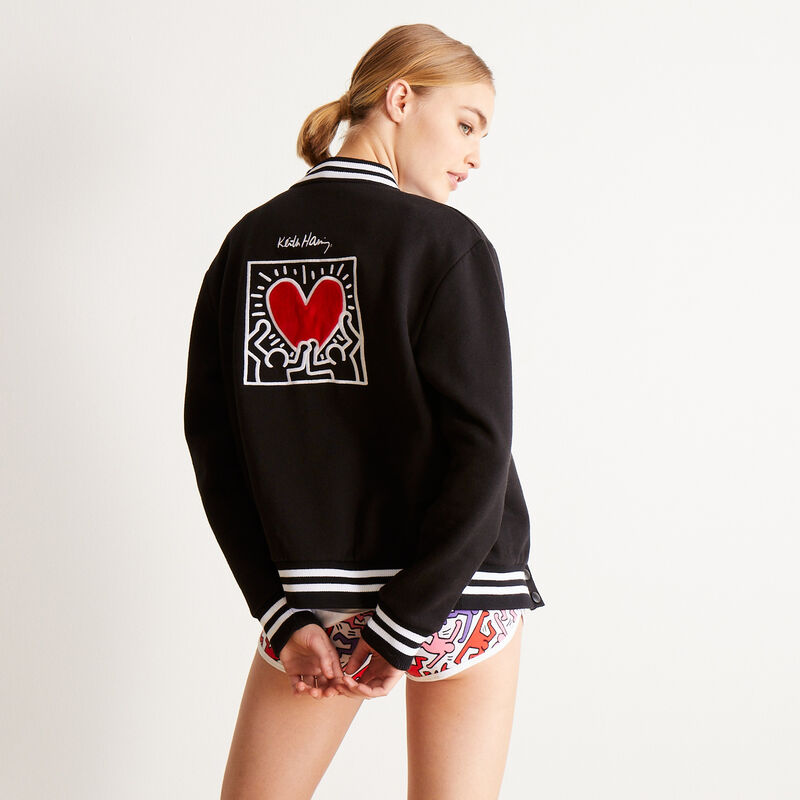 Keith Haring jasje met hartenprint - zwart Keith Haring jasje met hartenprint - zwart;