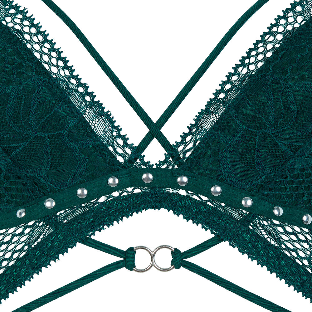 Soutien-gorge sans armature avec liens - vert vert.