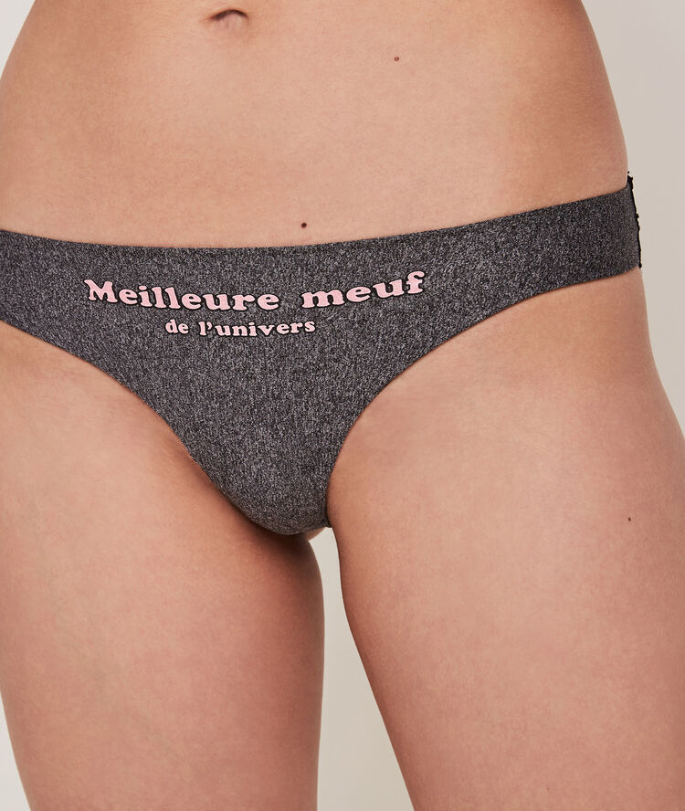 Broekje met opschrift bestmeufiz grijs.