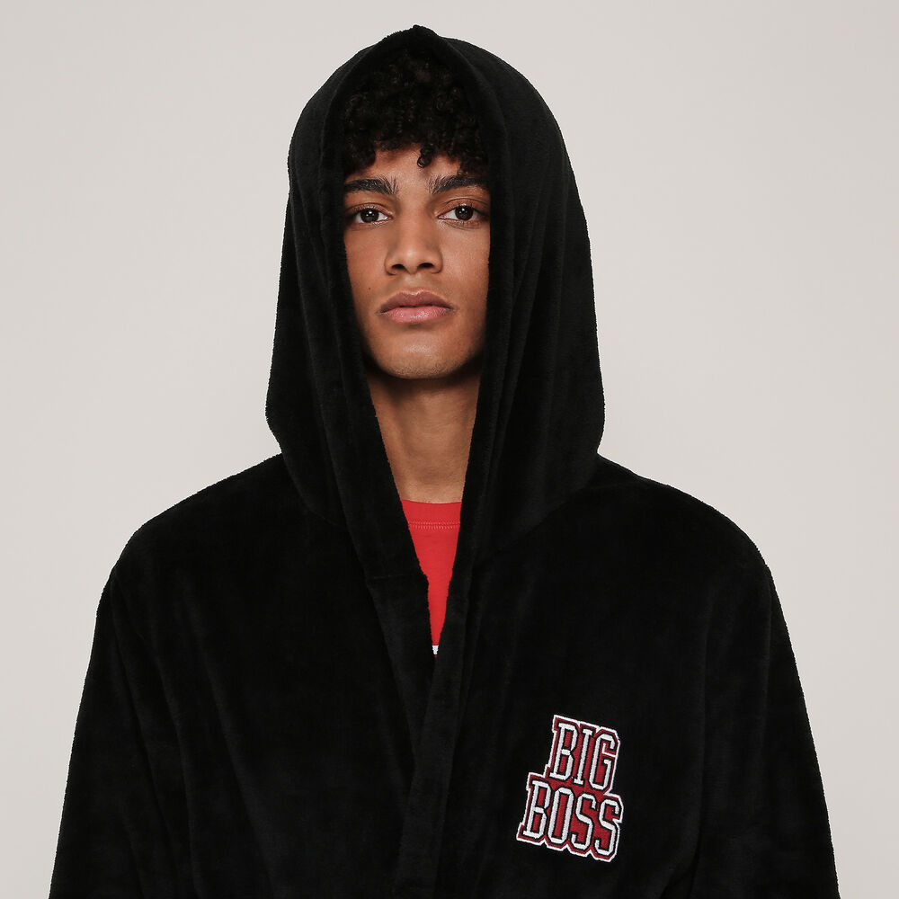 Peignoir &agrave; capuche bigbossiz noir.