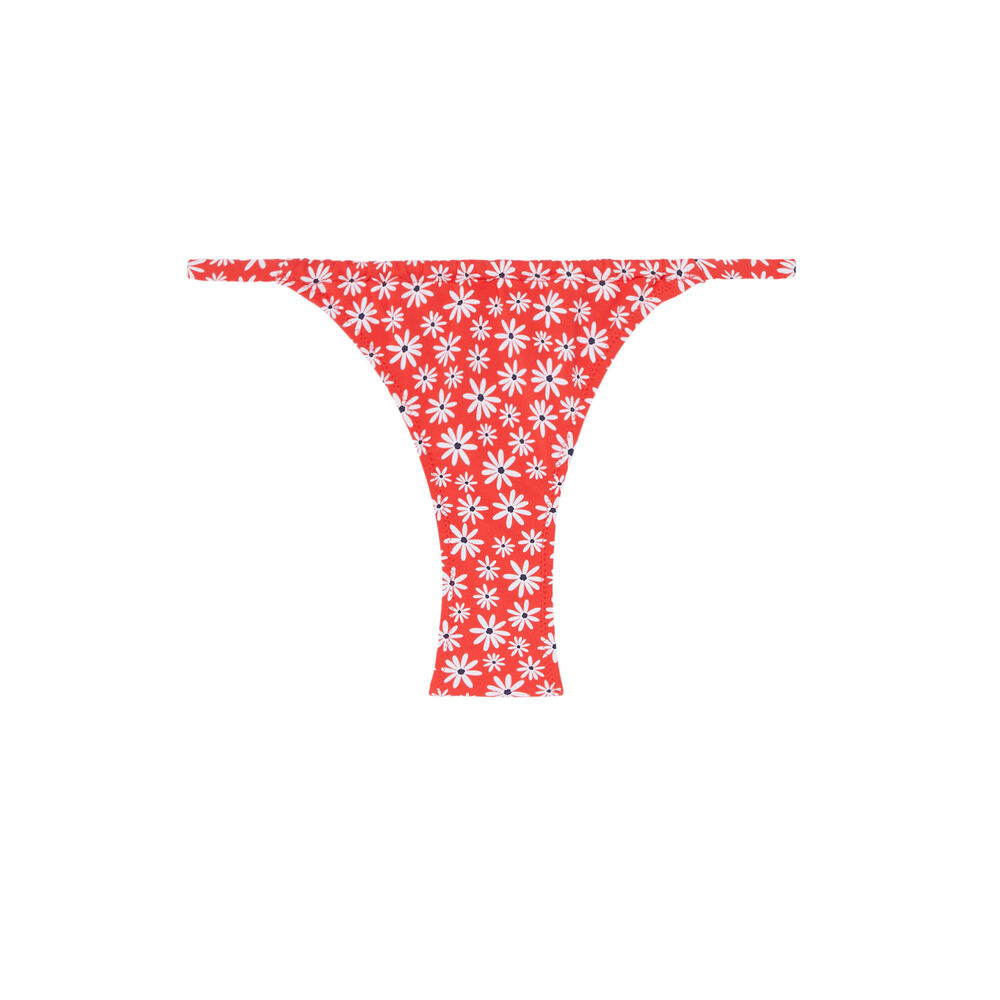 Bikinibroekje met bloemenmotief - rood rood.