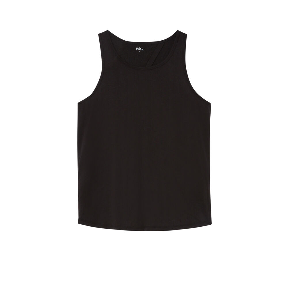 Sporttop met open rug - zwart zwart.