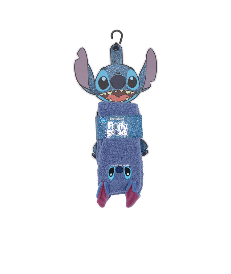 Chaussettes en fausse fourrure stitch fufustitchiz bleu.