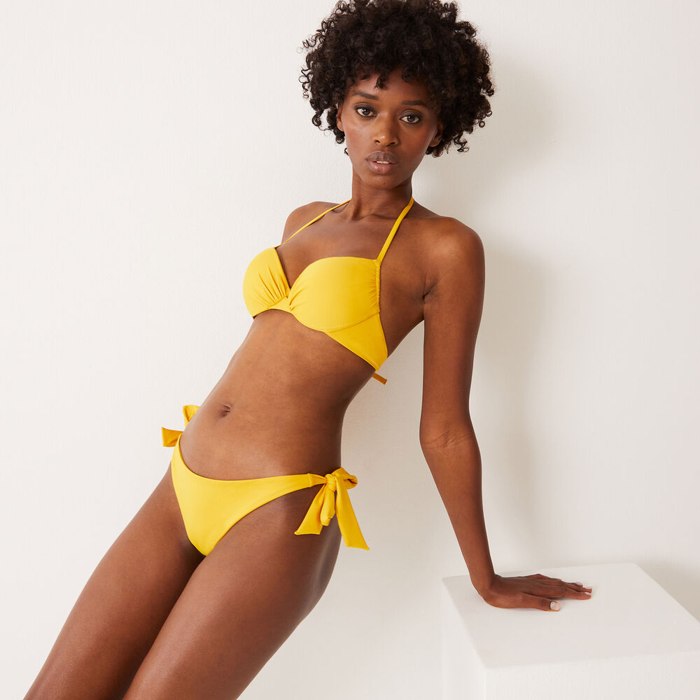 Bikinitopje push-up met blote rug - geel geel.