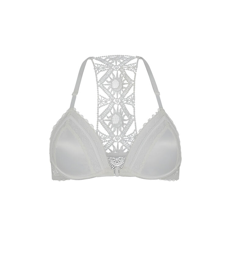Soutien-gorge ampli satiné - blanc cassé blanc.