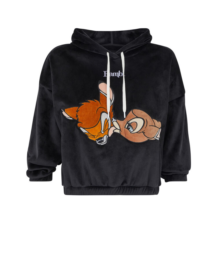 Sweat en velours à capuche bambisiz noir.