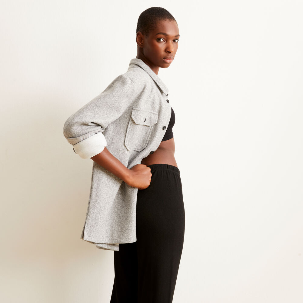 Blouse met knopen en zakken - grijs  grijs.