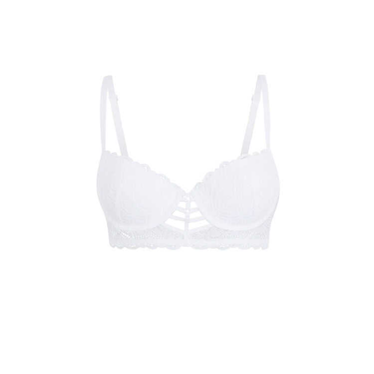 Soutien-gorge bustier push dentelle et bandings marceliz blanc.