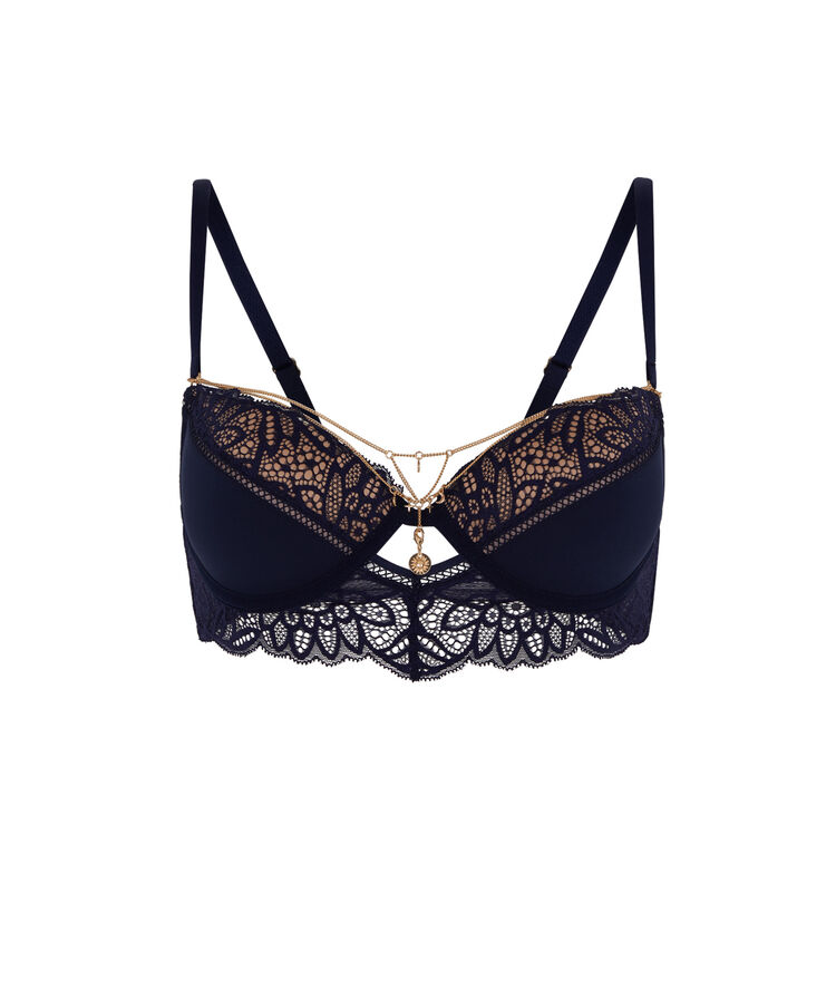 Soutien-gorge bustier push bijou - noir noir.