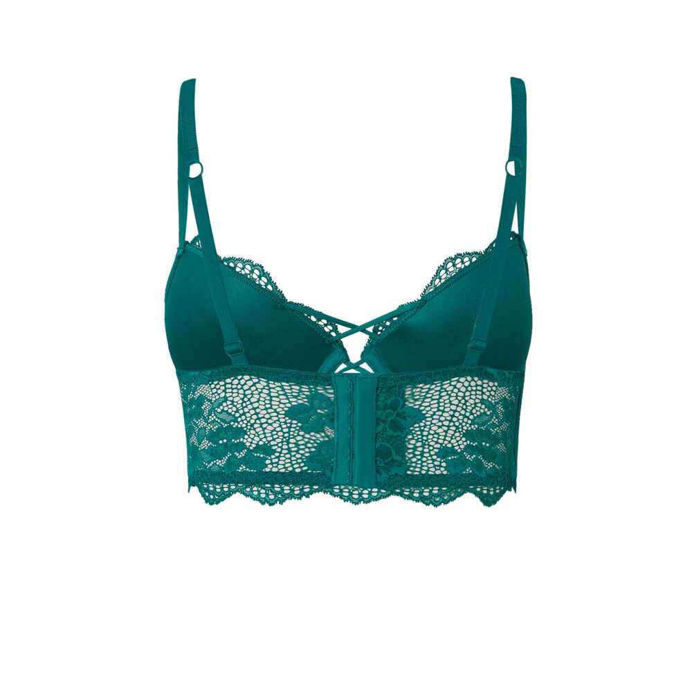 Push-up bustier met veters bij het decolleté - groen groen.