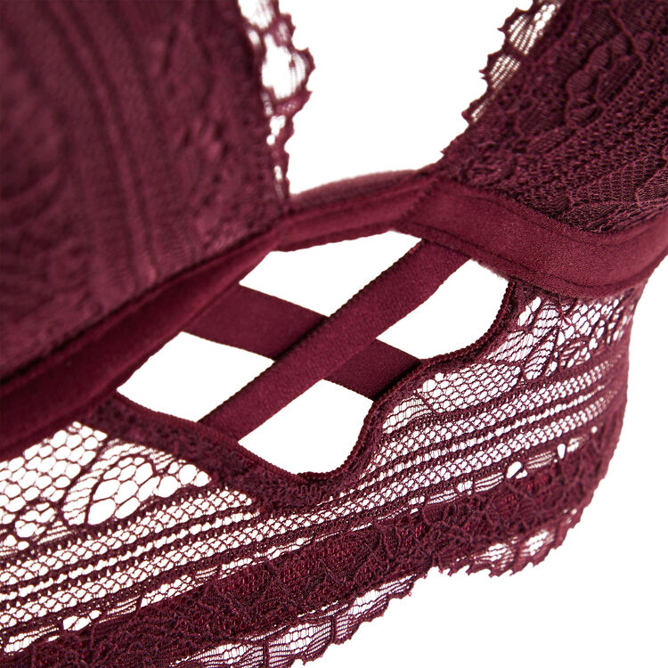 Soutien-gorge v push dentelle everydayiz bordeaux.