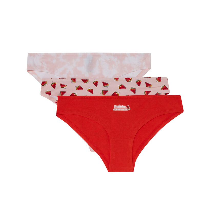 set van 3 slips 'watermeloenfanaten' - roze set van 3 slips 'watermeloenfanaten' - roze;