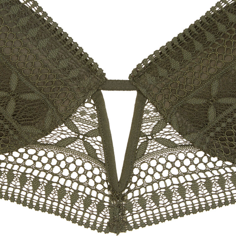 Soutien-gorge bustier push kaki elenoriz green.