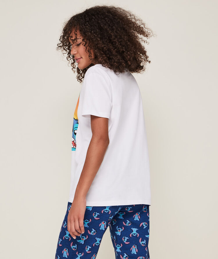 Pantalon à imprimé stitch stitchnuagiz bleu.