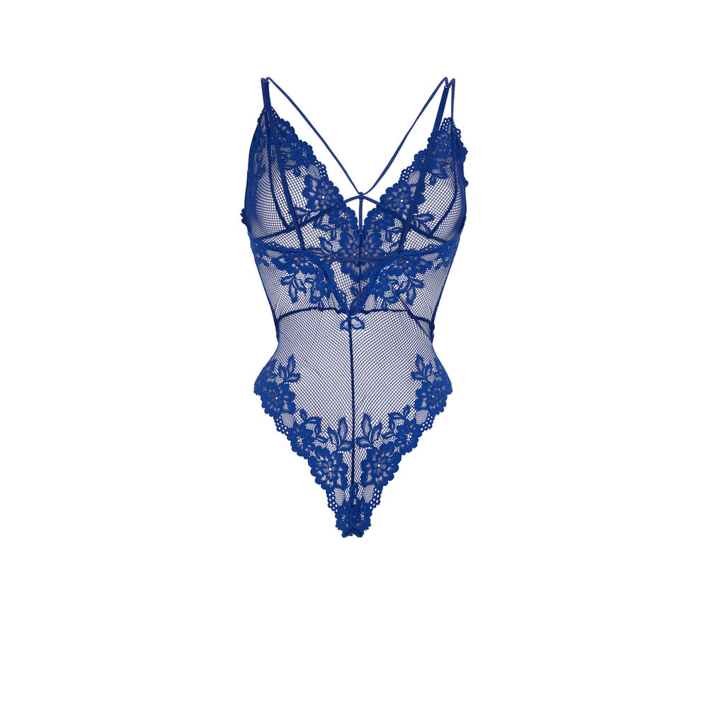 Body en résille - bleu roi bleu.