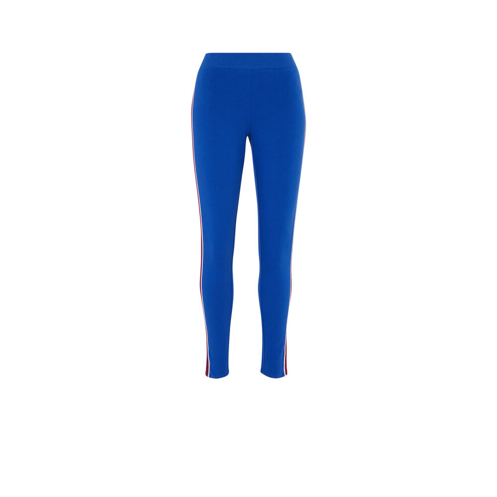 Legging &agrave; bandes - bleu bleu.