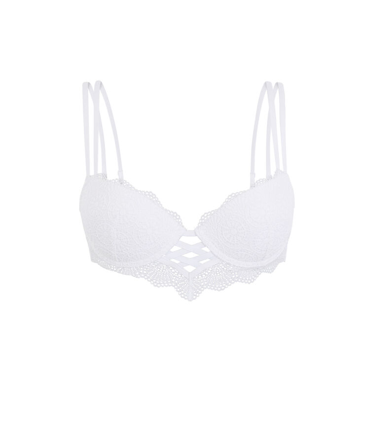 Soutien-gorge bustier push détail liens totoiz blanc.