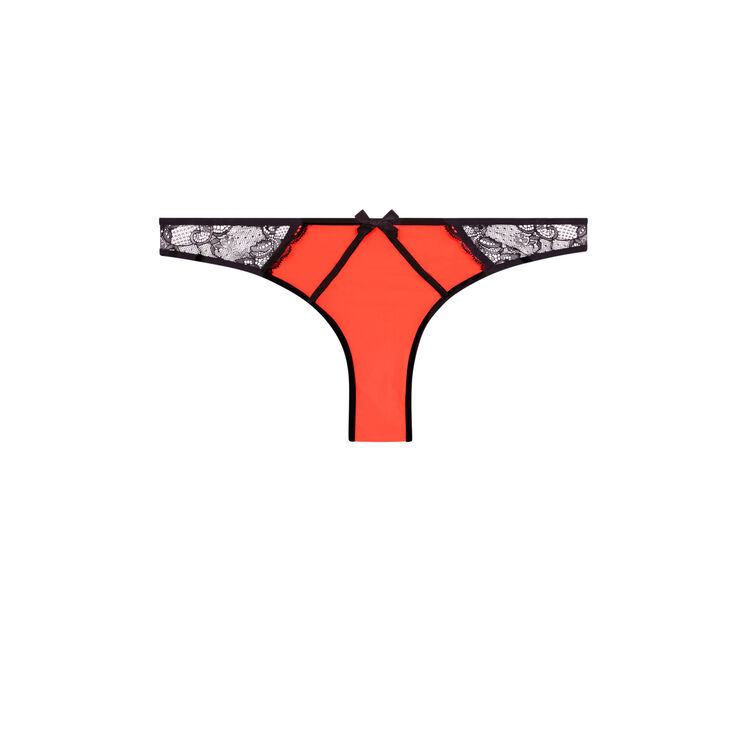 Tanga en dentelle new princiz corail fluo.
