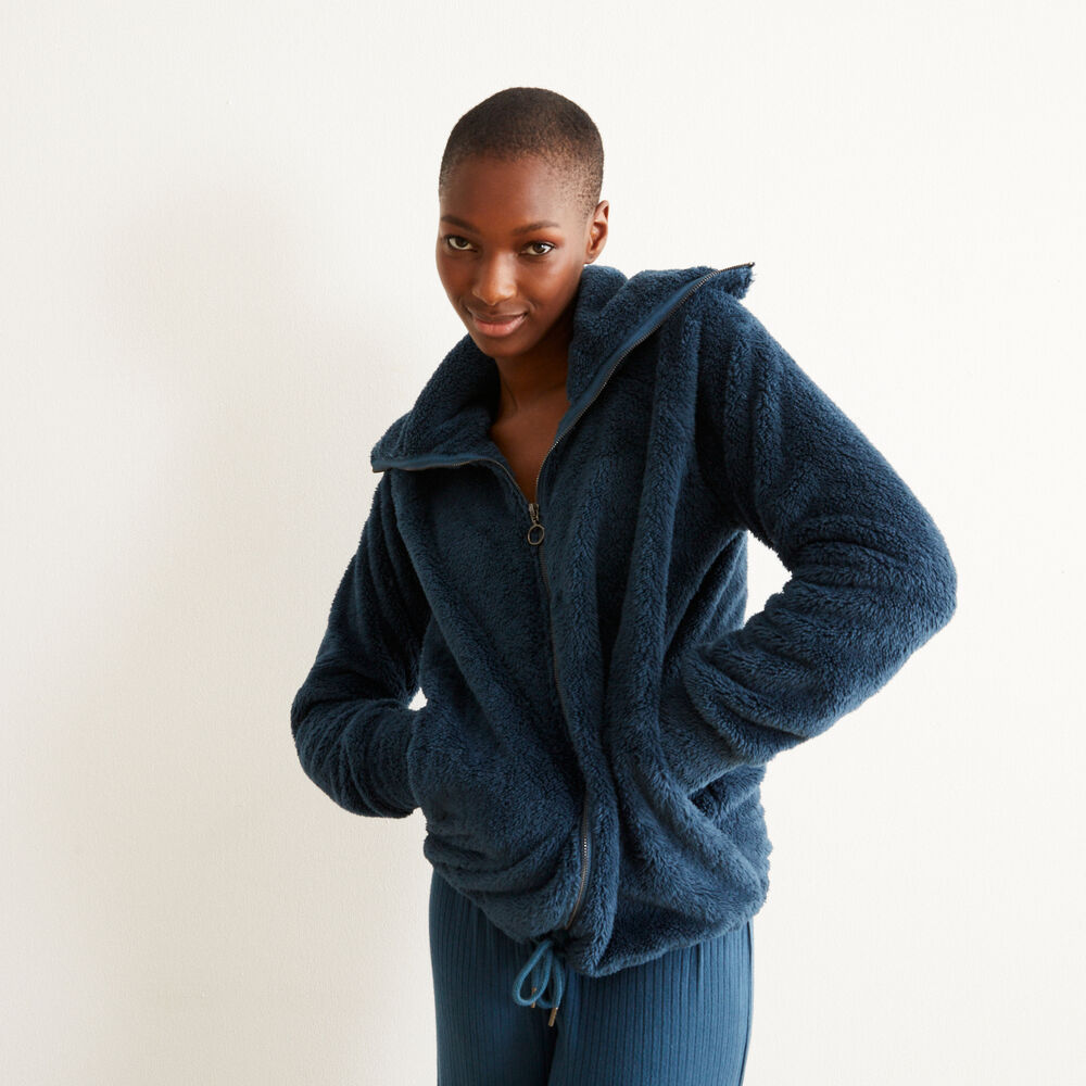 Veste polaire zipp&eacute;e - bleu bleu.