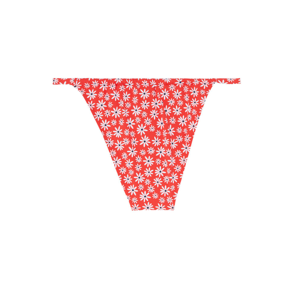 Bikinibroekje met bloemenmotief - rood rood.