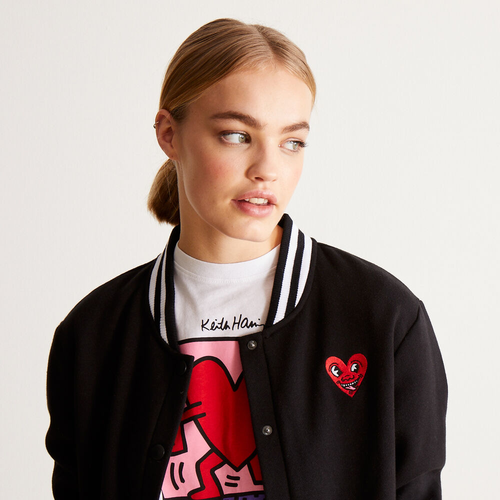 Keith haring jasje met hartenprint - zwart zwart.