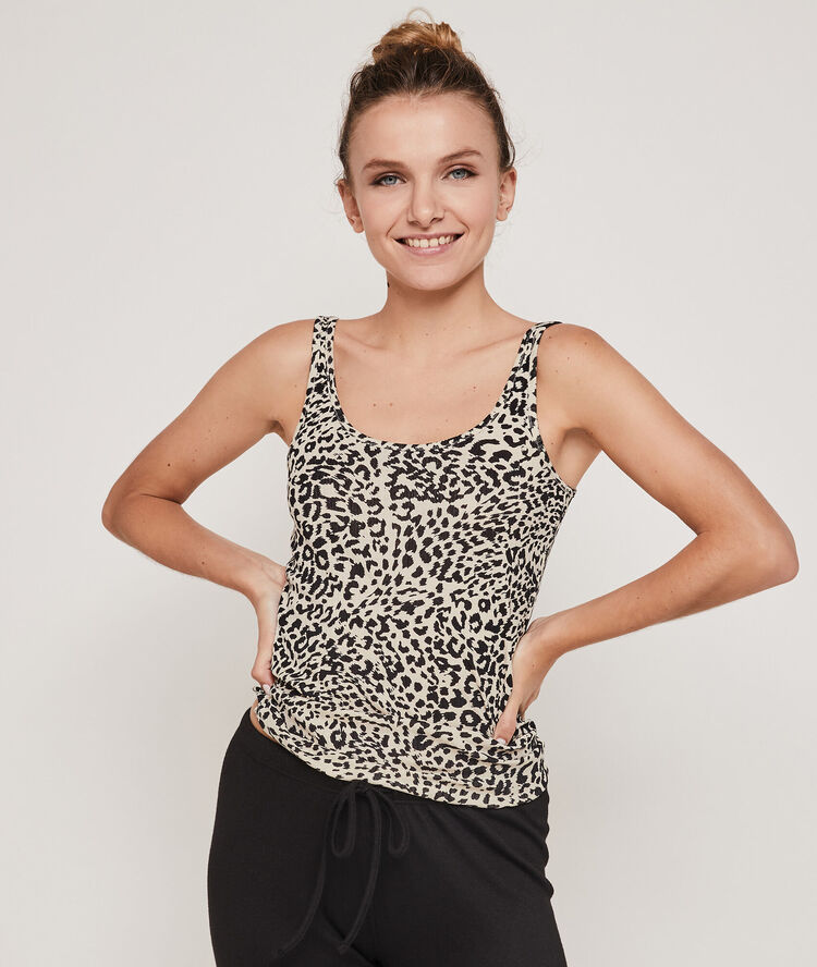 Geribde top debidiz zwart.