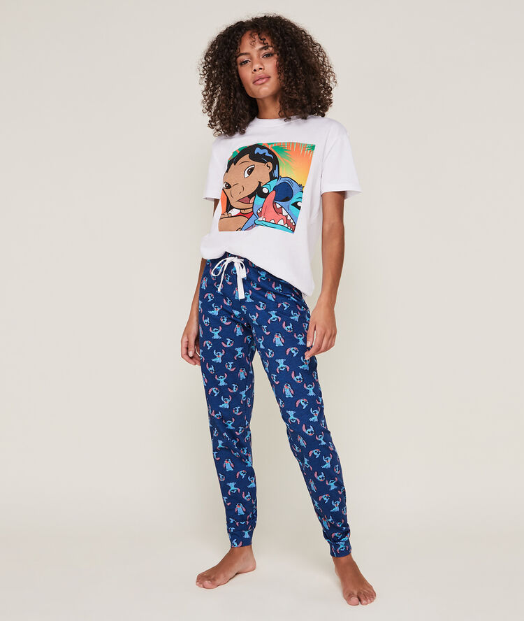Top met print stitch bigstitchiz wit.