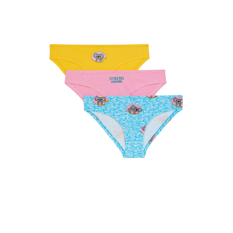 Lot de 3 culottes imprimé koala - rose Lot de 3 culottes imprimé koala - rose;