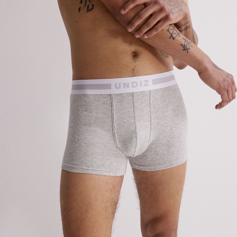 Effen katoenen boxershort - grijs  grijs.