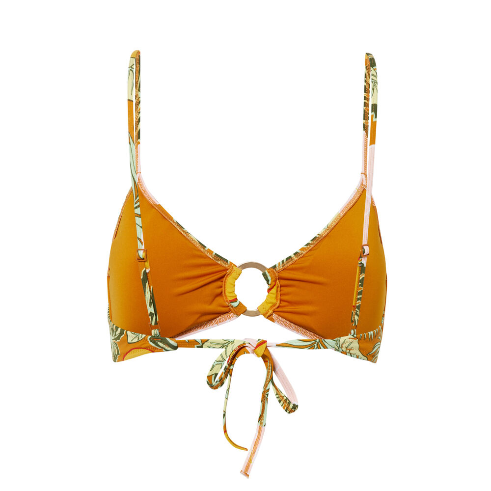 Brassière-top met tropische print - oranje oranje.