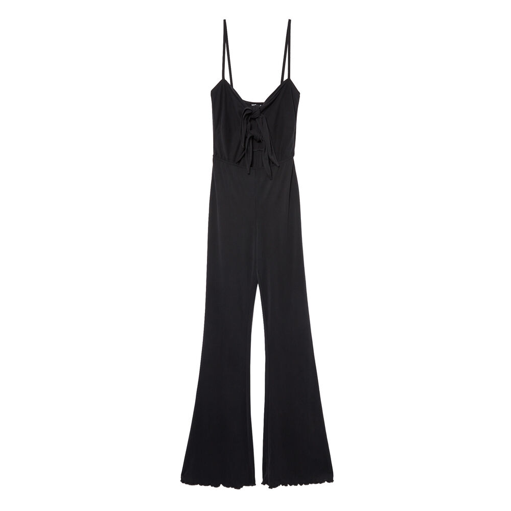 Jumpsuit met knoopaccent - zwart zwart.