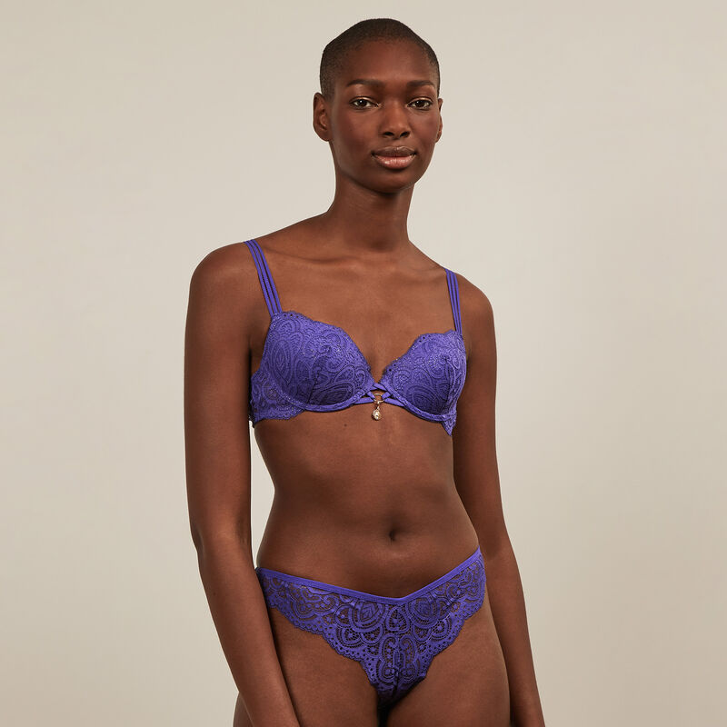 soutien-gorge ampli en dentelle brillante - violet soutien-gorge ampli en dentelle brillante - violet ;