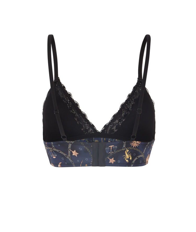 Soutien-gorge triangle imprimé astro - noir noir.