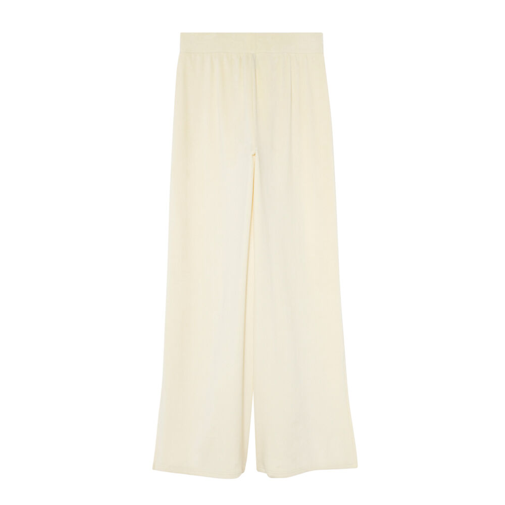 Fluwelen broek met split - ecru ecru.