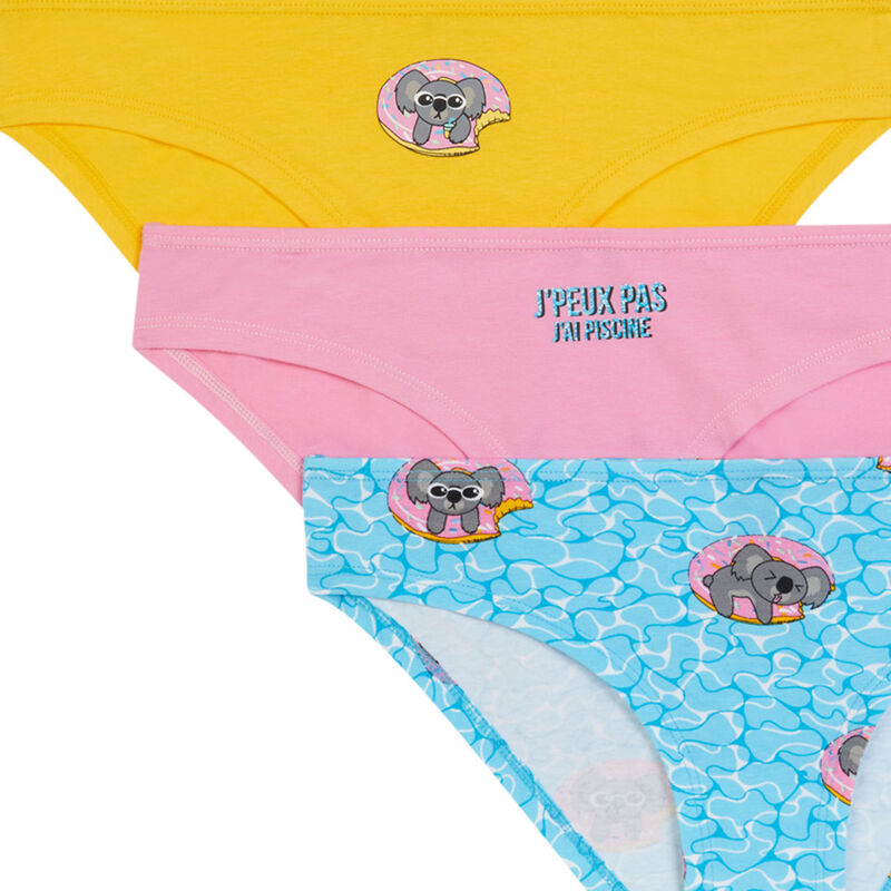 Lot de 3 culottes imprimé koala - rose Lot de 3 culottes imprimé koala - rose;