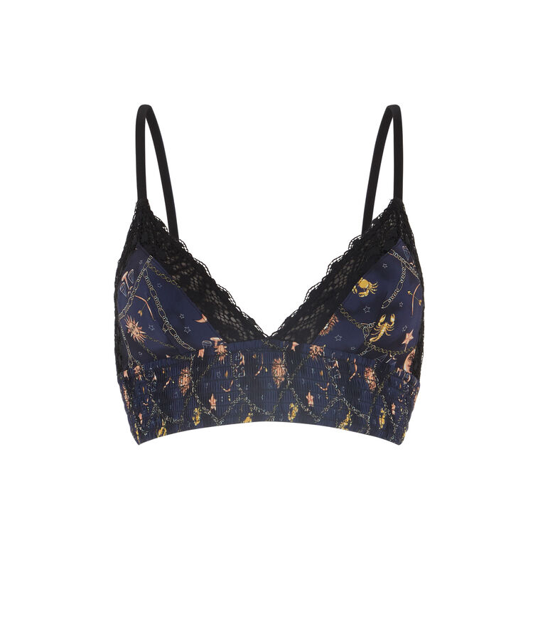 Soutien-gorge triangle imprimé astro - noir noir.