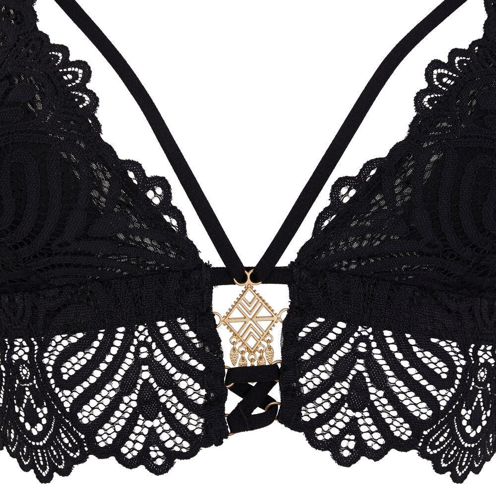 Soutien-gorge triangle en dentelle - noir noir.