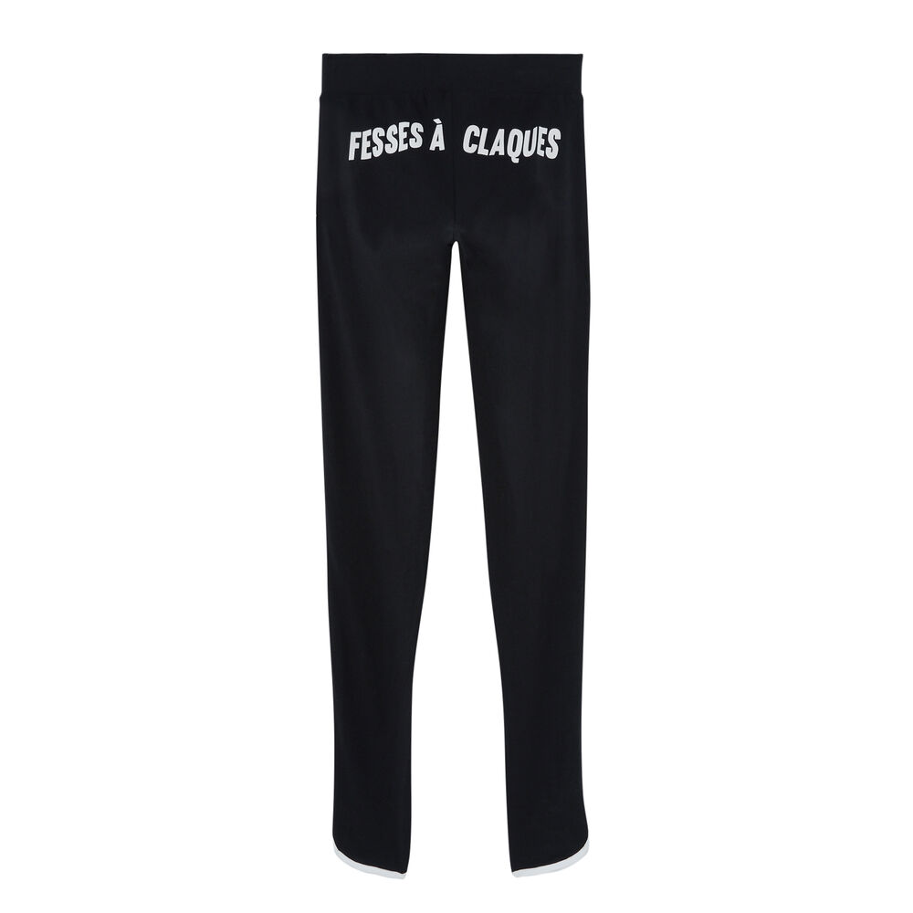 Legging met print 'fesses à claques' (billen om op te slaan) - zwart zwart.